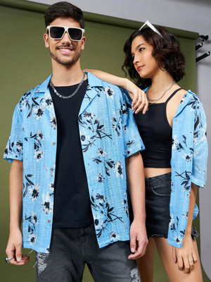 MASCLN SASSAFRAS Men Printed Casual Green Shirt