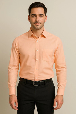 Adam Phillip Men Solid Formal Orange Shirt