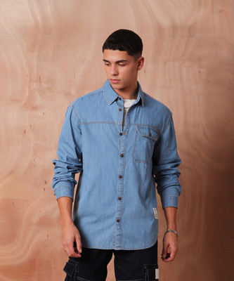 Roadster Men Solid Casual Dark Blue Shirt