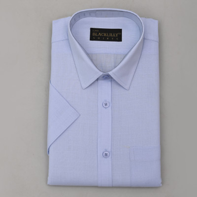 BlackLilly Men Checkered Formal Blue Shirt