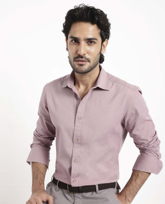 RARE RABBIT Men Solid Formal Pink Shirt