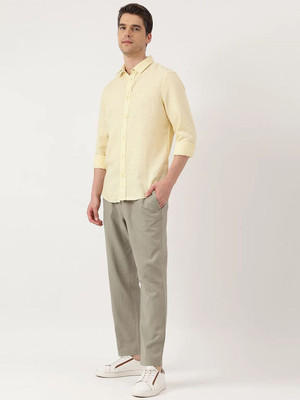 MARKS & SPENCER Men Printed Casual Yellow Shirt