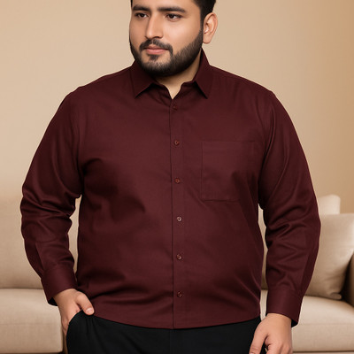 VividStyle Men Solid Formal Maroon Shirt