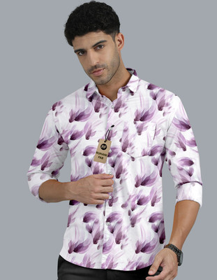 Ruhani FAB Men Printed Casual Purple Shirt