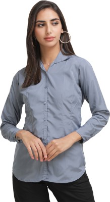 SPYRIKE Women Solid Casual Grey Shirt