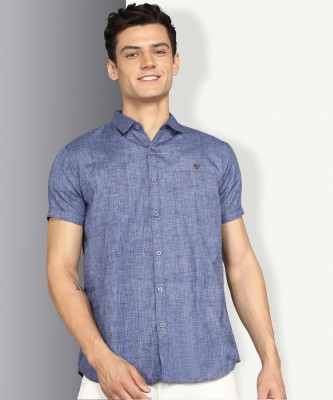 KUONS AVENUE Men Self Design Casual Dark Blue Shirt