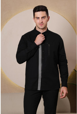 Pier Men Striped Casual Black Shirt