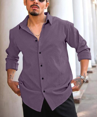 navdurgha Men Self Design Casual White Shirt