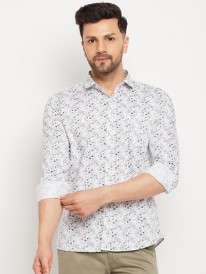 DUKE Men Printed Casual White, Grey Shirt