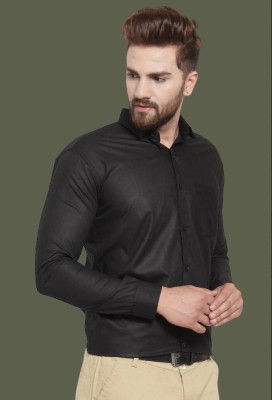 VIHAAN TRENDZ Men Solid Casual Black Shirt