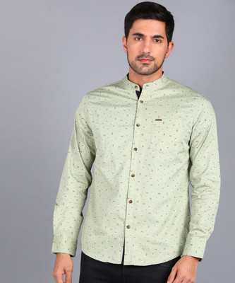 Urbano Fashion Men Printed Casual Green Shirt