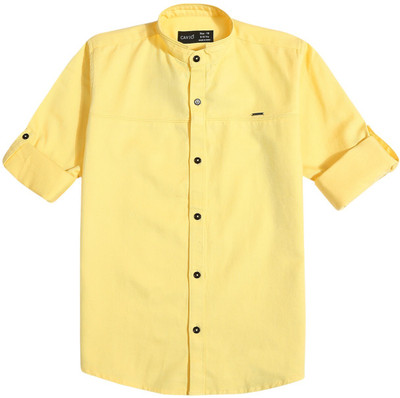 CAVIO Boys Solid Casual Yellow Shirt