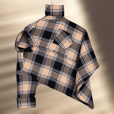 Vrunda tavi Men Checkered Casual Cream, Black Shirt