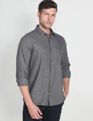 Arrow Sport Men Solid Casual Grey Shirt