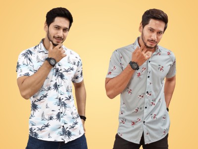 METRONAUT Men Floral Print Casual Multicolor Shirt(Pack of 2)