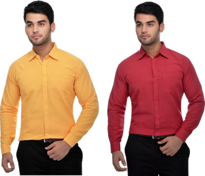 DESHBANDHU KHADI Men Solid Formal Multicolor Shirt(Pack of 2)