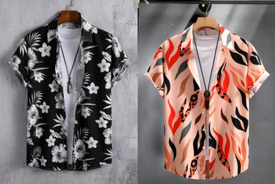 VD Looks Men Printed Casual Multicolor Shirt(Pack of 2)