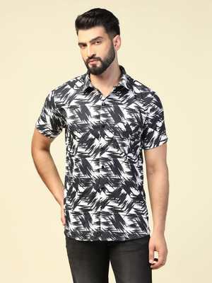 TAHVO Men Printed Casual Black Shirt