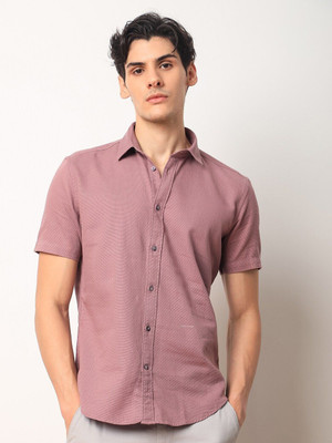RARE RABBIT Men Solid Casual Pink Shirt