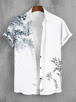 Radha Krishna Fashion Men Checkered, Printed Casual White Shirt