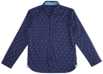Pantaloons Junior Boys Printed Casual Dark Blue Shirt