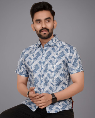 METRONAUT Men Printed Casual Grey Shirt