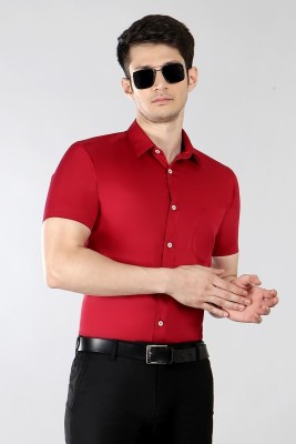 Garry Richards Men Solid Formal Red Shirt