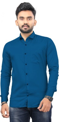 Sivansh Fashion Men Solid Casual Blue Shirt