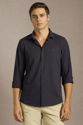 LOUIS PHILIPPE Men Solid Casual Black Shirt