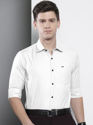 tsfashionhub Men Solid Casual White Shirt