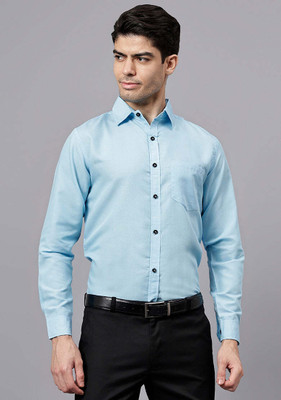 Vida Loca Men Solid Formal Light Blue Shirt