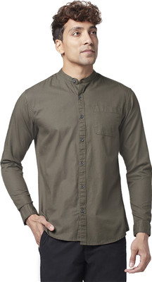 Byford by Pantaloons Men Solid Casual Green Shirt