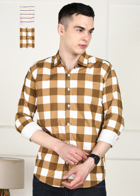 FUBAR Men Printed Casual Brown Shirt(Pack of 2)