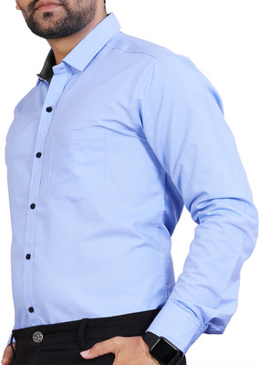 METRONAUT Men Solid Formal Light Blue Shirt