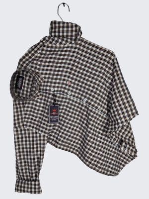 TIKI TEES TREND Men Checkered Casual Black, White Shirt