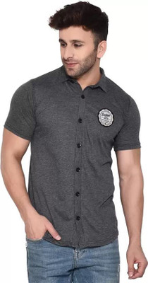 tfurnish Men Solid Casual Grey Shirt