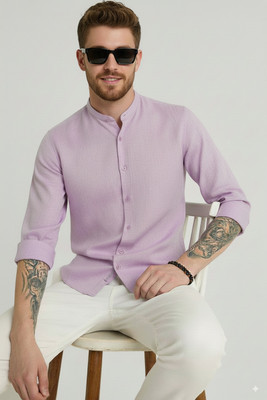 Dhakre fashion Men Solid Casual Pink Shirt