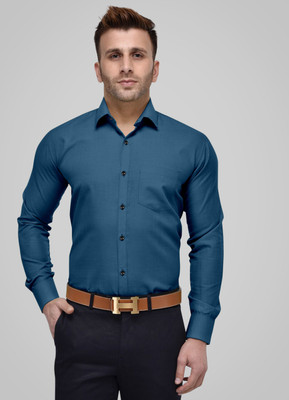 TRENDING SHIRTWALE Men Solid Casual Blue Shirt