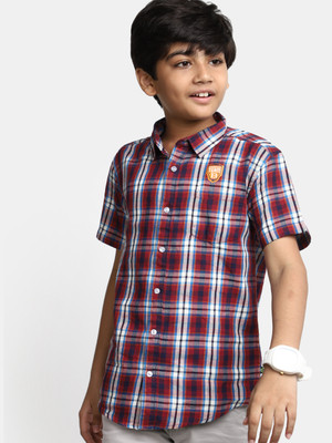 V-MART Boys Checkered Casual Multicolor Shirt