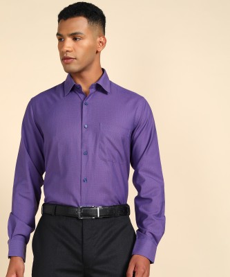 Raymond Men Checkered Formal Purple Shirt