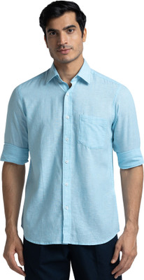 COLORPLUS Men Self Design Casual Blue Shirt