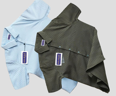 Solbiza Men Printed Casual Green, Light Blue Shirt(Pack of 2)