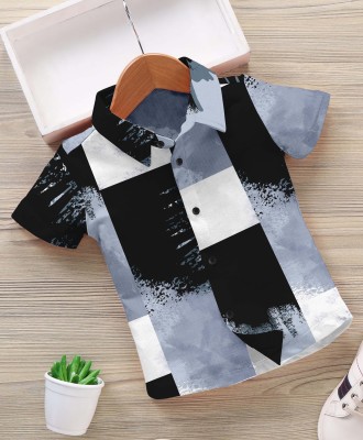 DRASHTI Boys Solid Casual Grey, Black, White Shirt