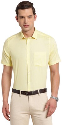 TURTLE Men Self Design Formal Yellow Shirt