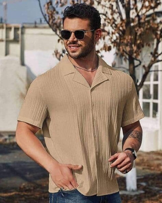 charmi nx Men Solid Casual Brown Shirt