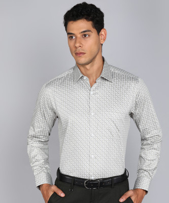 VAN HEUSEN Men Printed Formal Grey Shirt