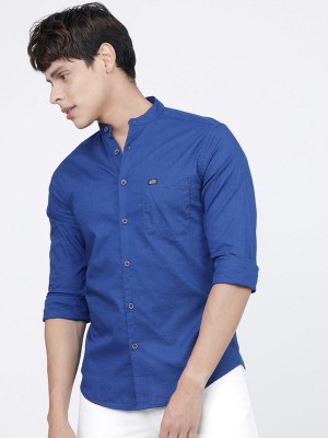 The Indian Garage Co. Men Solid Casual Blue Shirt