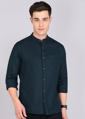 WROGN Men Solid Casual Blue Shirt