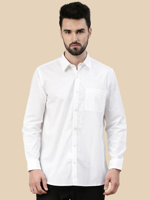 UWR Men Solid Casual White Shirt