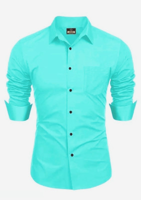 uvwholesale Men Solid Formal Light Green Shirt